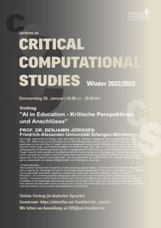 Zum Artikel "Online Vortrag: AI in Education – Kritische Perspektiven und Anschlüsse – 26.1.2023 (18:15 Uhr)"